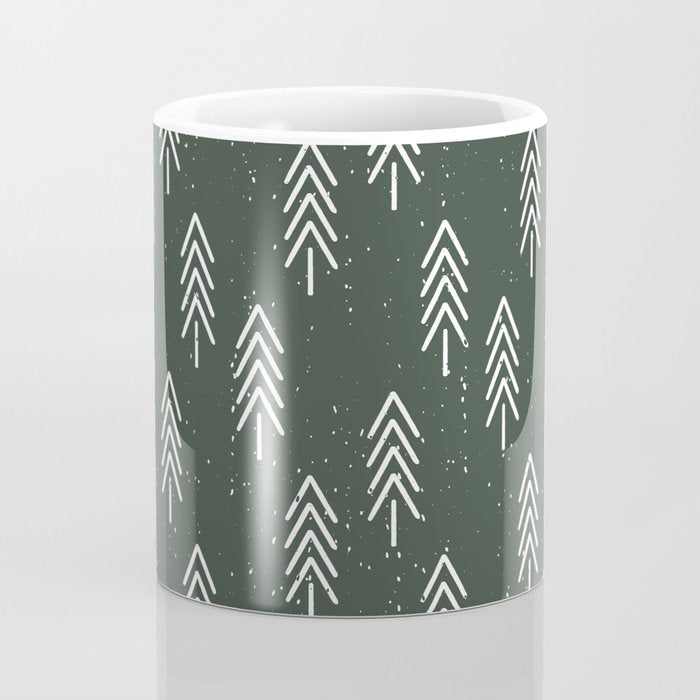 Pine Trees . Olive Coffee Mug Gallery Image 4