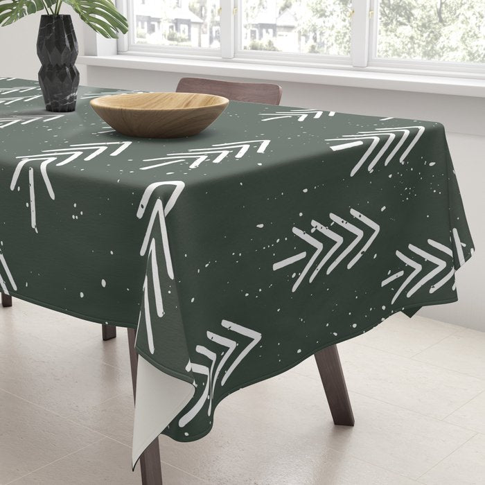 Pine Trees . Olive Tablecloth Gallery Image 3