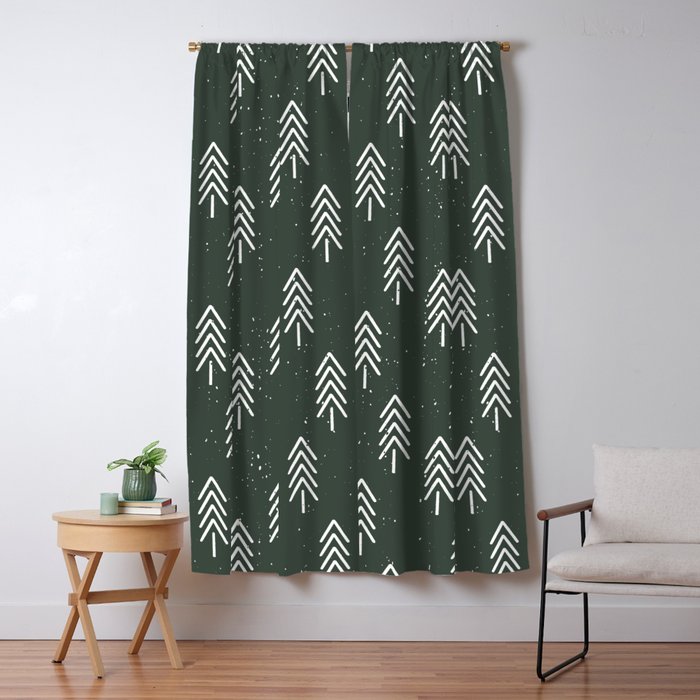 Pine Trees . Olive Window Curtain Gallery Image 5