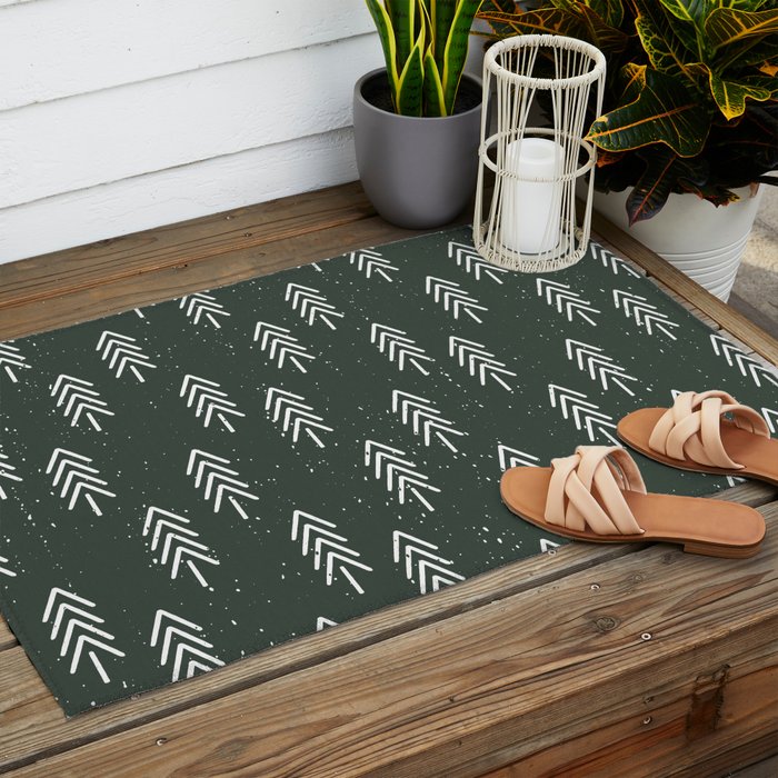 Pine Trees . Olive Outdoor Rug Gallery Image 2