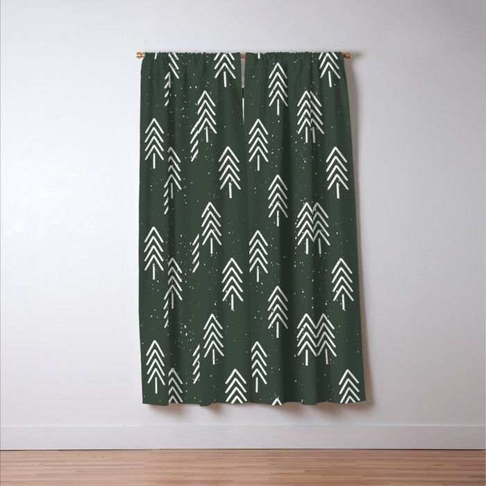 Pine Trees . Olive Window Curtain Gallery Image 3