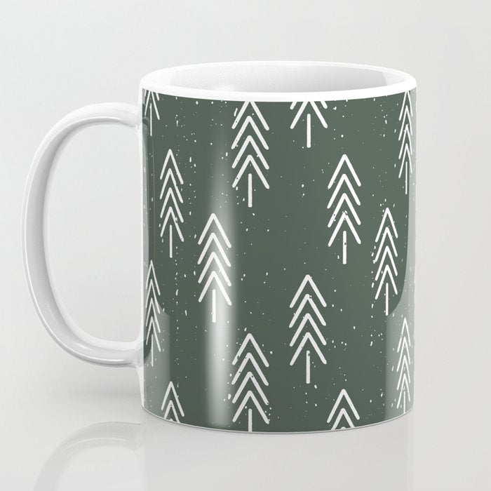 Pine Trees . Olive Coffee Mug Gallery Image 3