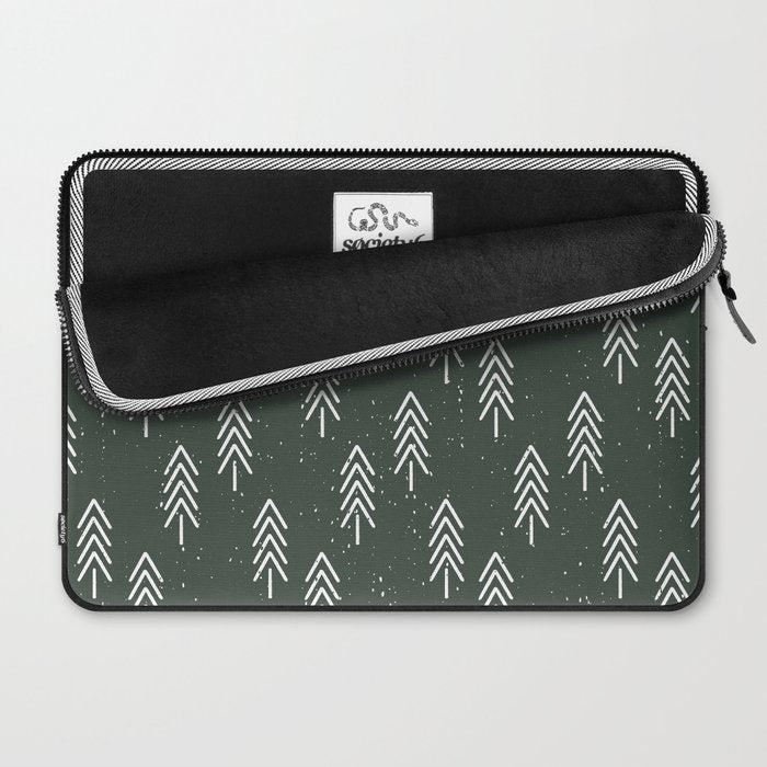 Pine Trees . Olive Laptop Sleeve Gallery Image 2