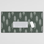Pine Trees . Olive Desk Mat Gallery Image 1