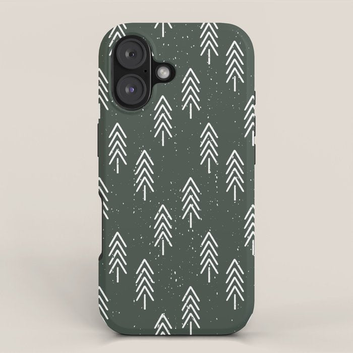 Pine Trees . Olive iPhone Case Gallery Image 1