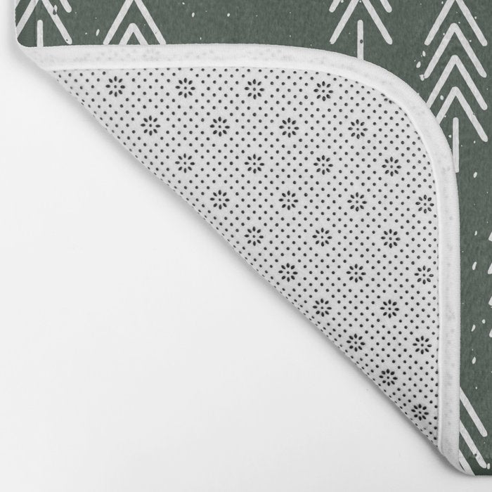 Pine Trees . Olive Bath Mat Gallery Image 2
