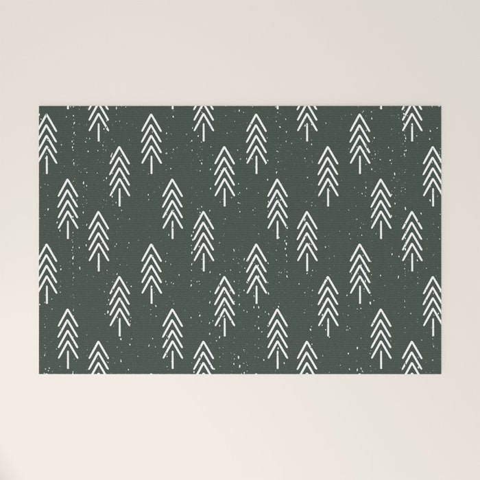Pine Trees . Olive Welcome Mat Gallery Image 1