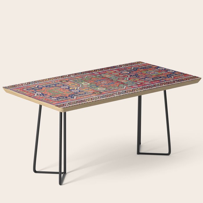 Kuba Sumakh East Caucasus Antique Rug Print Coffee Table Gallery Image 1
