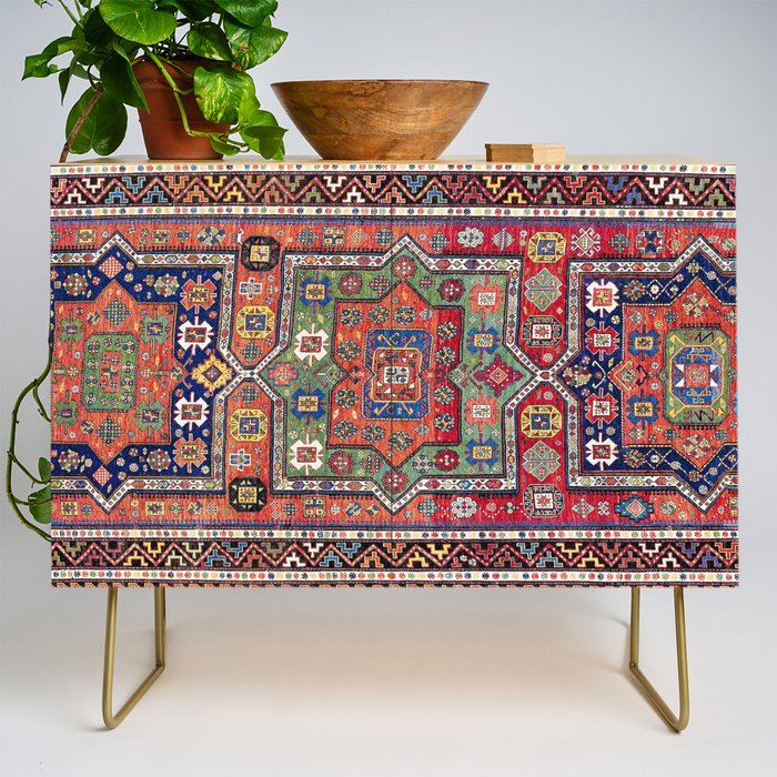 Kuba Sumakh East Caucasus Antique Rug Print Credenza Gallery Image 1