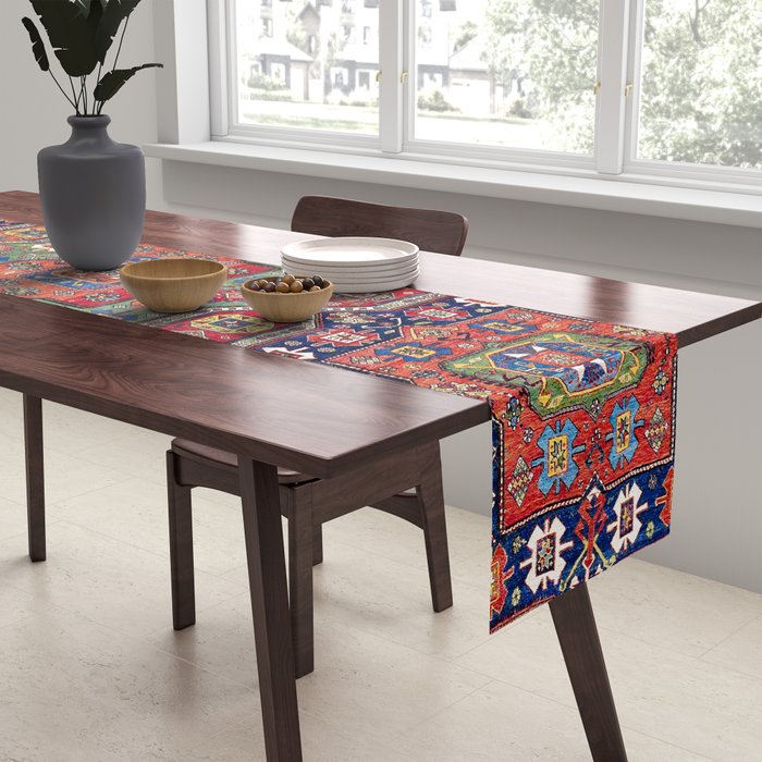 Kuba Sumakh East Caucasus Antique Rug Print Table Runner Gallery Image 2