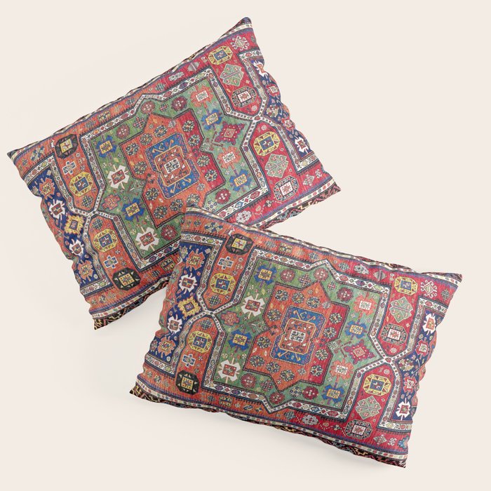 Kuba Sumakh East Caucasus Antique Rug Print Pillow Sham Gallery Image 1