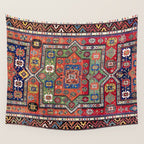 Kuba Sumakh East Caucasus Antique Rug Print Wall Tapestry Gallery Image 4