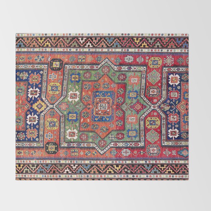 Kuba Sumakh East Caucasus Antique Rug Print Throw Blanket Gallery Image 2