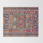 Kuba Sumakh East Caucasus Antique Rug Print Throw Blanket Gallery Image 2