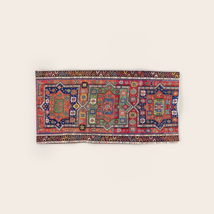 Kuba Sumakh East Caucasus Antique Rug Print Bath Towel Gallery Image 1