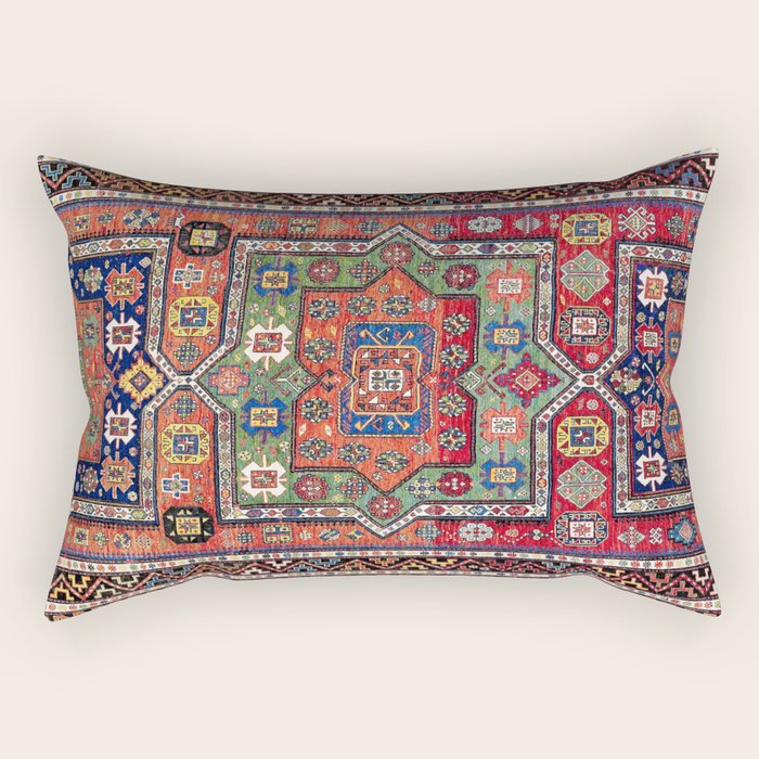 Kuba Sumakh East Caucasus Antique Rug Print Rectangular Pillow Gallery Image 2