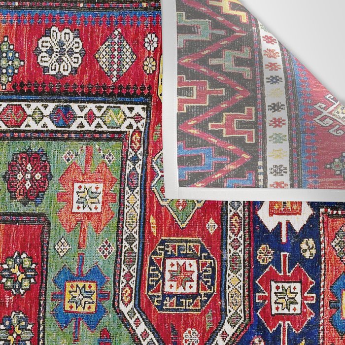 Kuba Sumakh East Caucasus Antique Rug Print Wall Tapestry Gallery Image 3