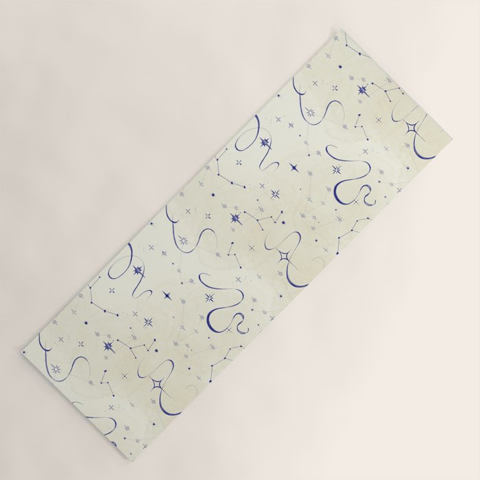 White and dark blue mystical starry night Yoga Mat Gallery Image 1