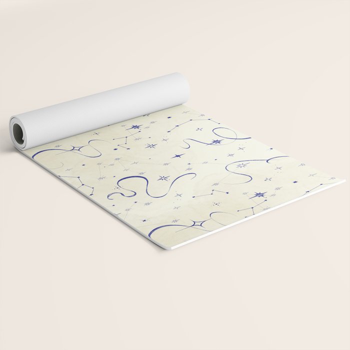 White and dark blue mystical starry night Yoga Mat Gallery Image 2