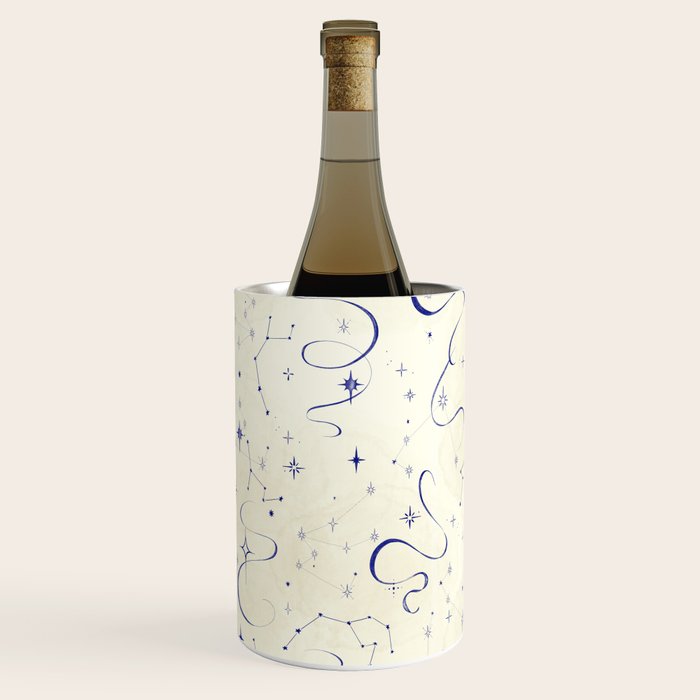 White and dark blue mystical starry night Wine Chiller Gallery Image 3