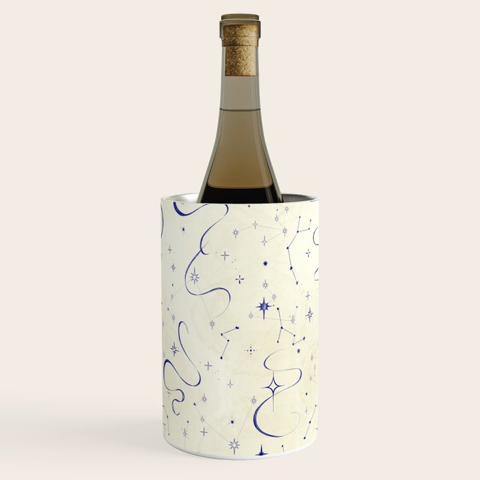 White and dark blue mystical starry night Wine Chiller Gallery Image 1