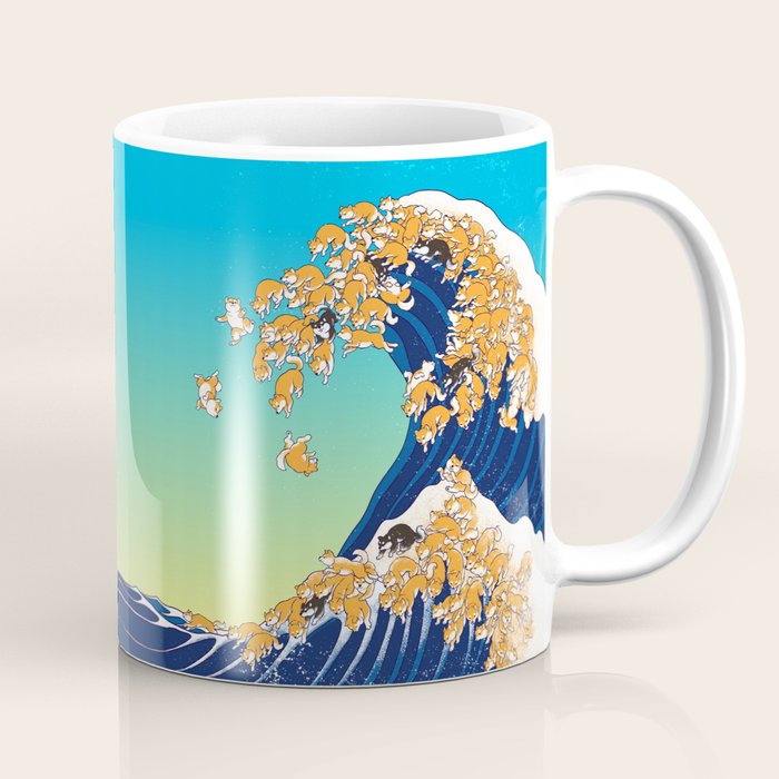 Shiba Inu in Great Wave Coffee Mug Gallery Image 1