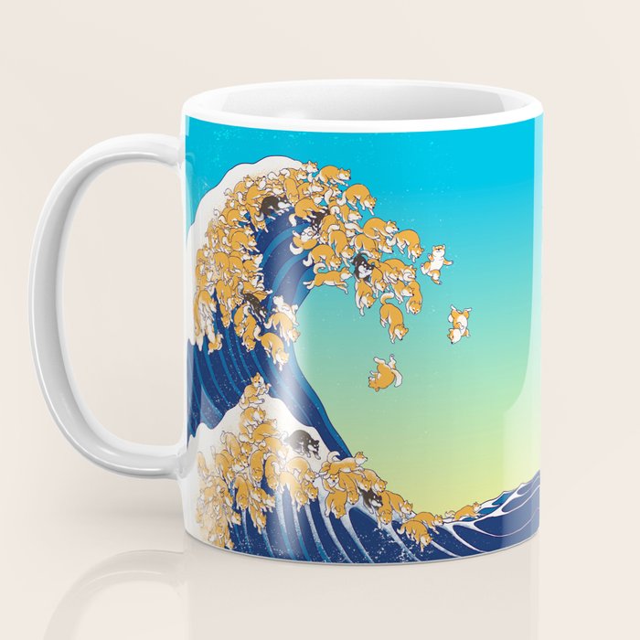 Shiba Inu in Great Wave Coffee Mug Gallery Image 3