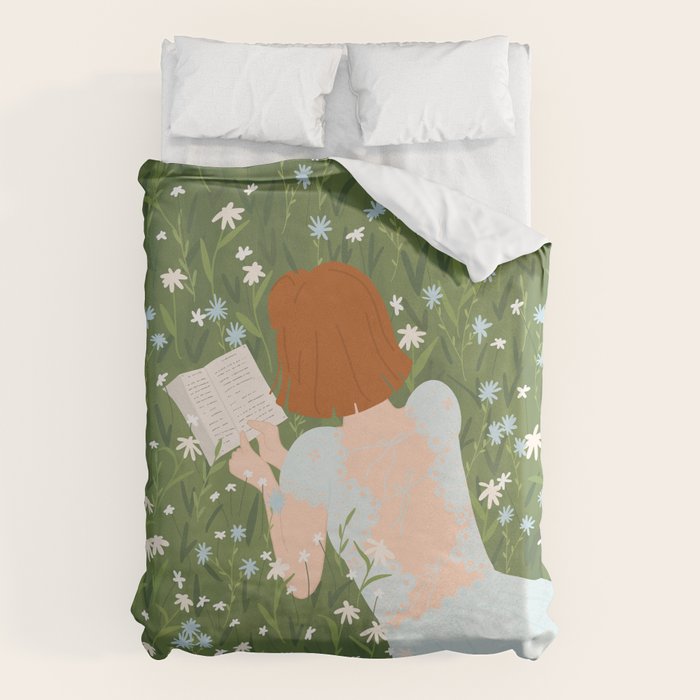 Reading in a Meadow  Duvet Cover Gallery Image 6