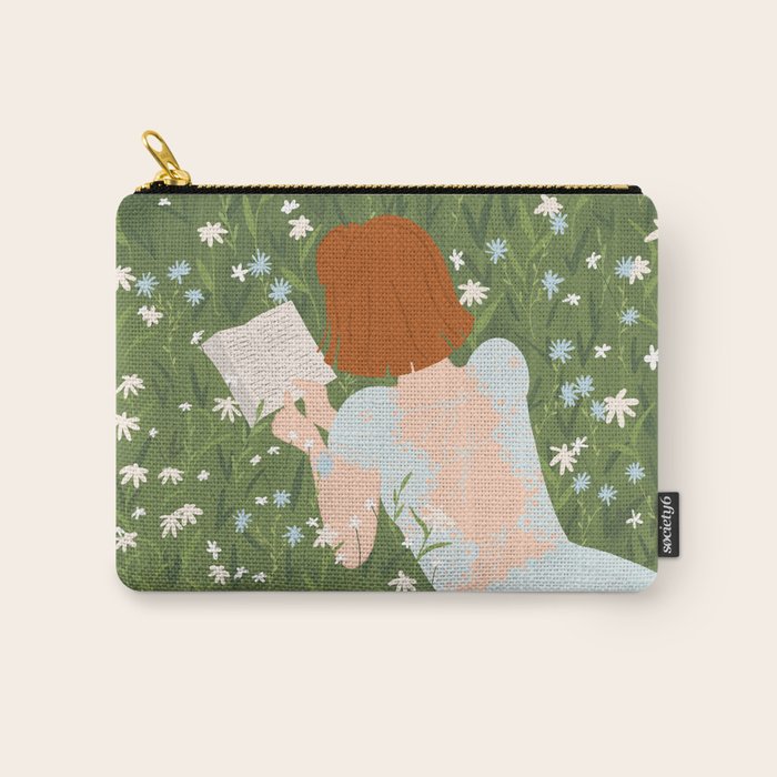 Reading in a Meadow  Carry All Pouch Gallery Image 1