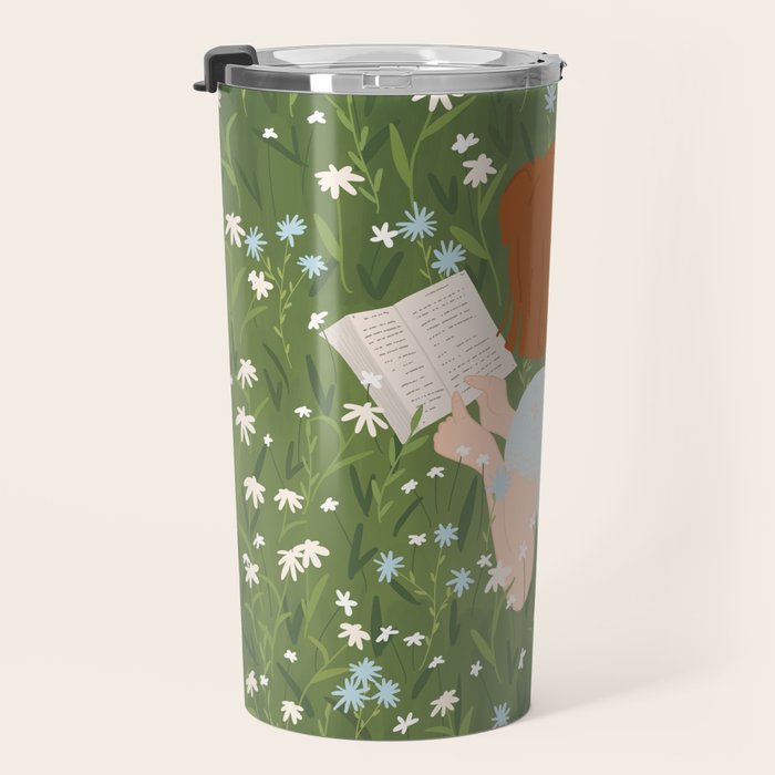 Reading in a Meadow  Travel Mug Gallery Image 3