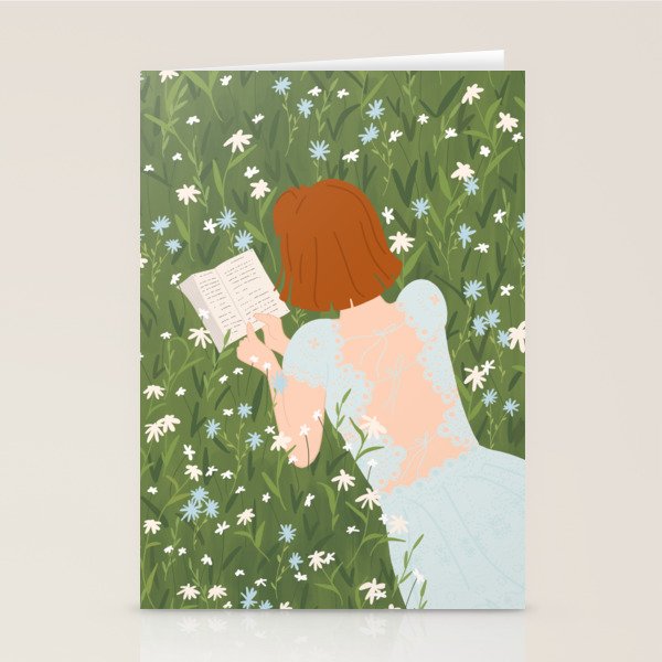 Reading in a Meadow  Stationery Card Gallery Image 1