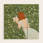 Reading in a Meadow  Wood Wall Art Gallery Image 1