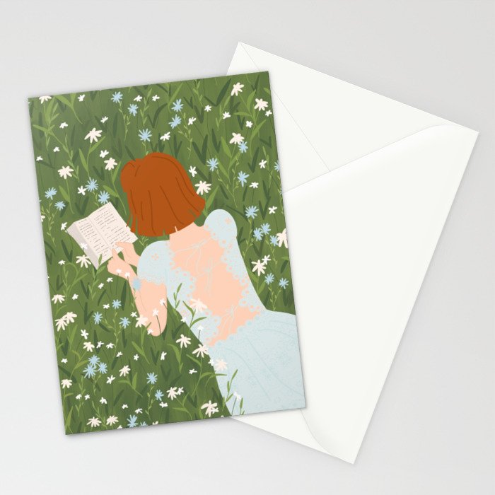 Reading in a Meadow  Stationery Card Gallery Image 2