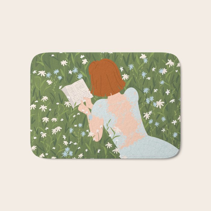 Reading in a Meadow  Bath Mat Gallery Image 1
