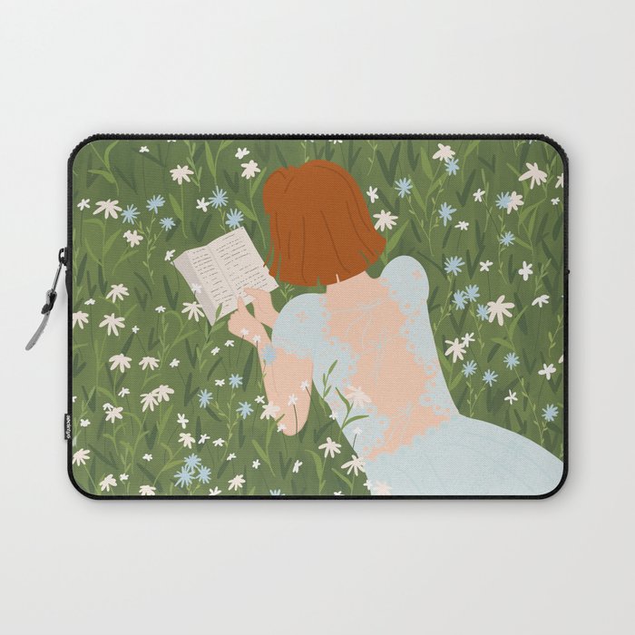 Reading in a Meadow  Laptop Sleeve Gallery Image 1