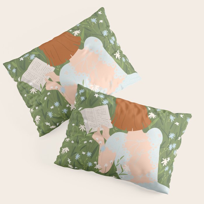 Reading in a Meadow  Pillow Sham Gallery Image 1