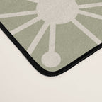 Mid Century Modern Atomic Retro Dots Pattern in Vintage Olive Green and Blush Pink Desk Mat Gallery Image 4
