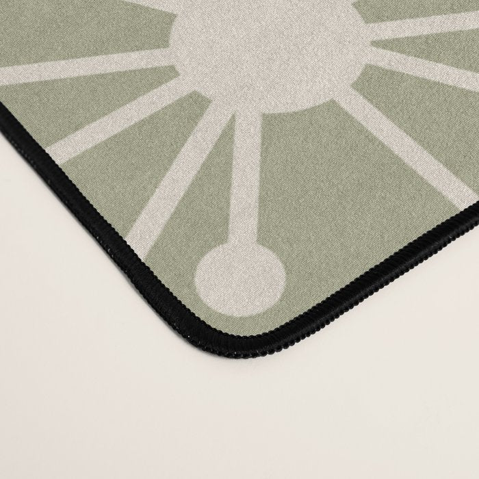 Mid Century Modern Atomic Retro Dots Pattern in Vintage Olive Green and Blush Pink Desk Mat Gallery Image 4