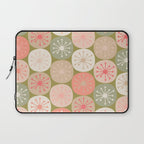 Mid Century Modern Atomic Retro Dots Pattern in Vintage Olive Green and Blush Pink Laptop Sleeve Gallery Image 1
