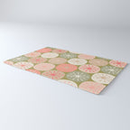 Mid Century Modern Atomic Retro Dots Pattern in Vintage Olive Green and Blush Pink Rug Gallery Image 3