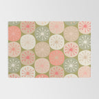 Mid Century Modern Atomic Retro Dots Pattern in Vintage Olive Green and Blush Pink Rug Gallery Image 2