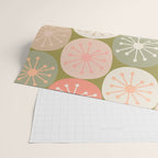 Mid Century Modern Atomic Retro Dots Pattern in Vintage Olive Green and Blush Pink Wrapping Paper Gallery Image 2