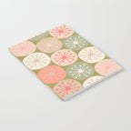 Mid Century Modern Atomic Retro Dots Pattern in Vintage Olive Green and Blush Pink Notebook Gallery Image 2