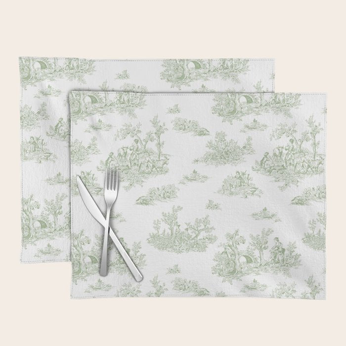 Toile De Jouy - Sage Placemat Gallery Image 1