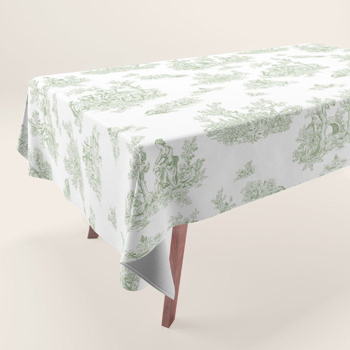 Toile De Jouy - Sage Tablecloth Gallery Image 1