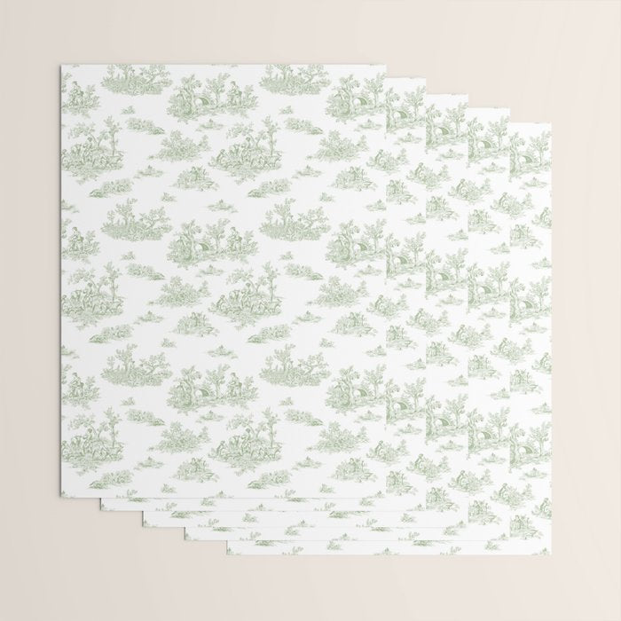 Toile De Jouy - Sage Wrapping Paper Gallery Image 3