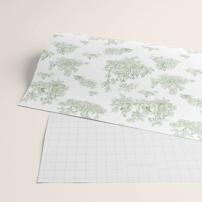 Toile De Jouy - Sage Wrapping Paper Gallery Image 2
