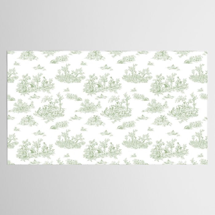 Toile De Jouy - Sage Tablecloth Gallery Image 2