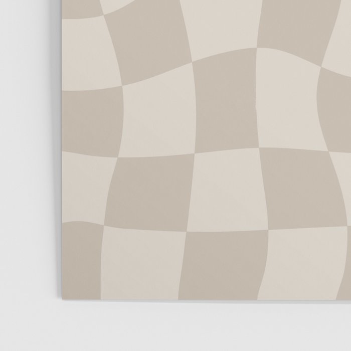 Warped Checkerboard - Neutral Beige Poster Gallery Image 3