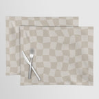 Warped Checkerboard - Neutral Beige Placemat Gallery Image 1
